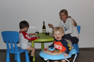 Eating dinner at Henry's table