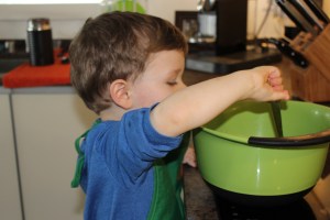 Making guacamole with Mommy